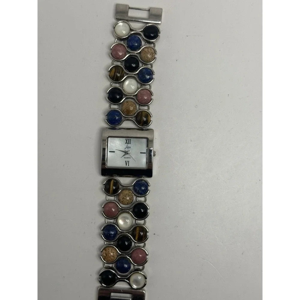 Aria Ladies MOP Gemstone Watch New‎ Battery 27MM 6.5